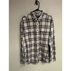 Filson Mens XL Blue Plaid Long Sleeve Flannel Button Up Shirt